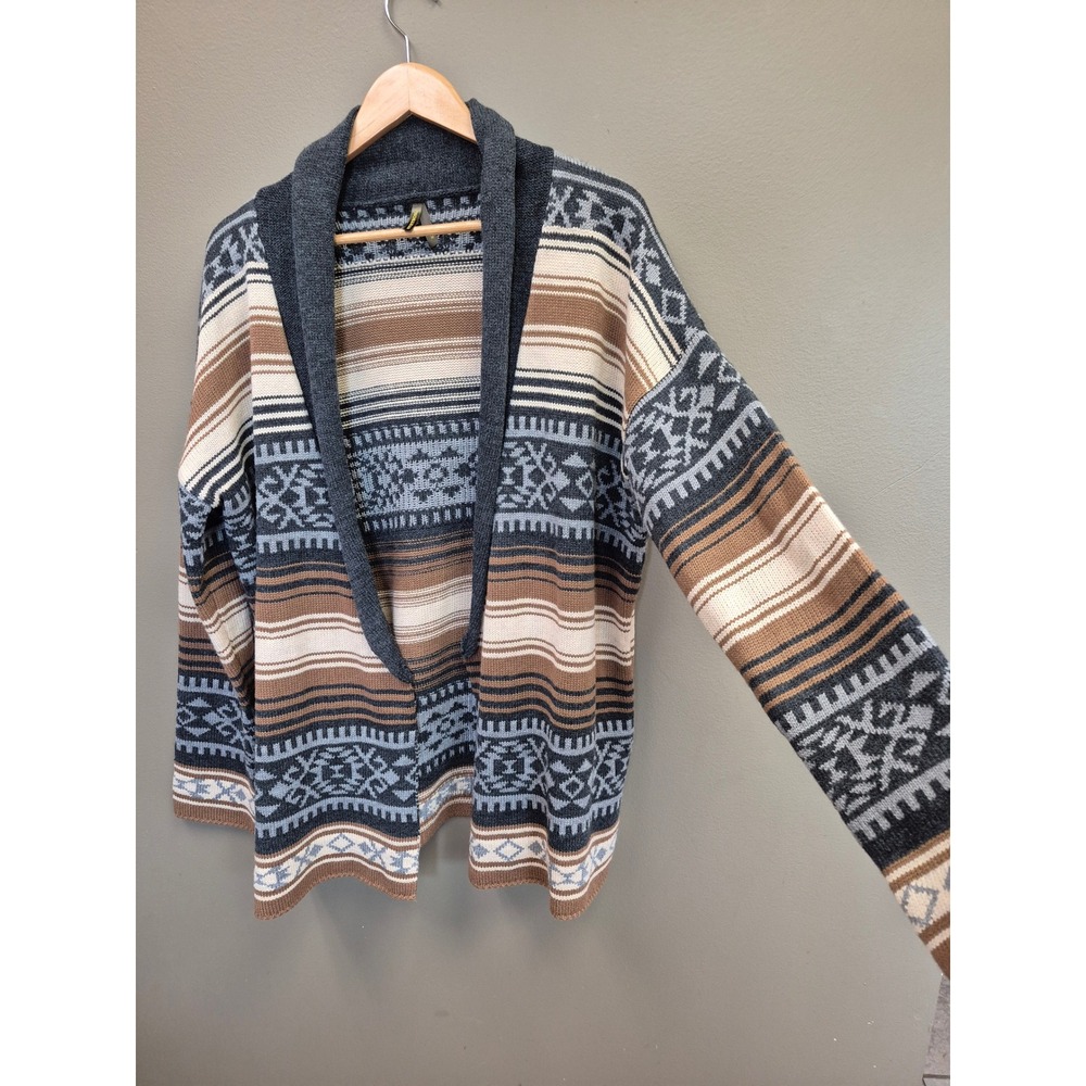 Stetson‎ M Womens Soft Oversized Shawl Collar Sweater Wool Aztec Western Nordic